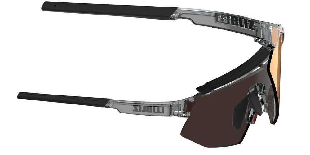 BLIZ Breeze Lunettes de soleil Monture transparent gris foncé Verres marron avec multi-couches rouges ZB70020641