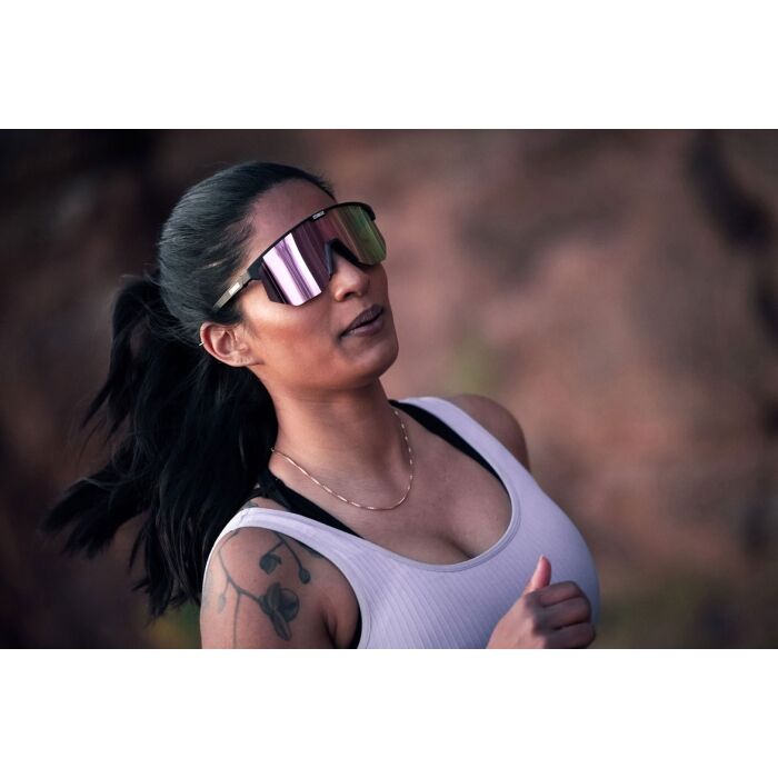 Lunettes de soleil BLIZ Hero Monture gris foncé transparent Verre marron avec multicouche rouge ZB70100642