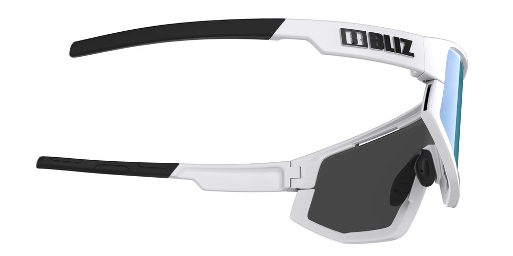 BLIZ Vision Adaptateur Optique Compatible Lunettes de Soleil Monture Blanc Mat Verres Fumés avec Multicouche Bleue ZB70010437