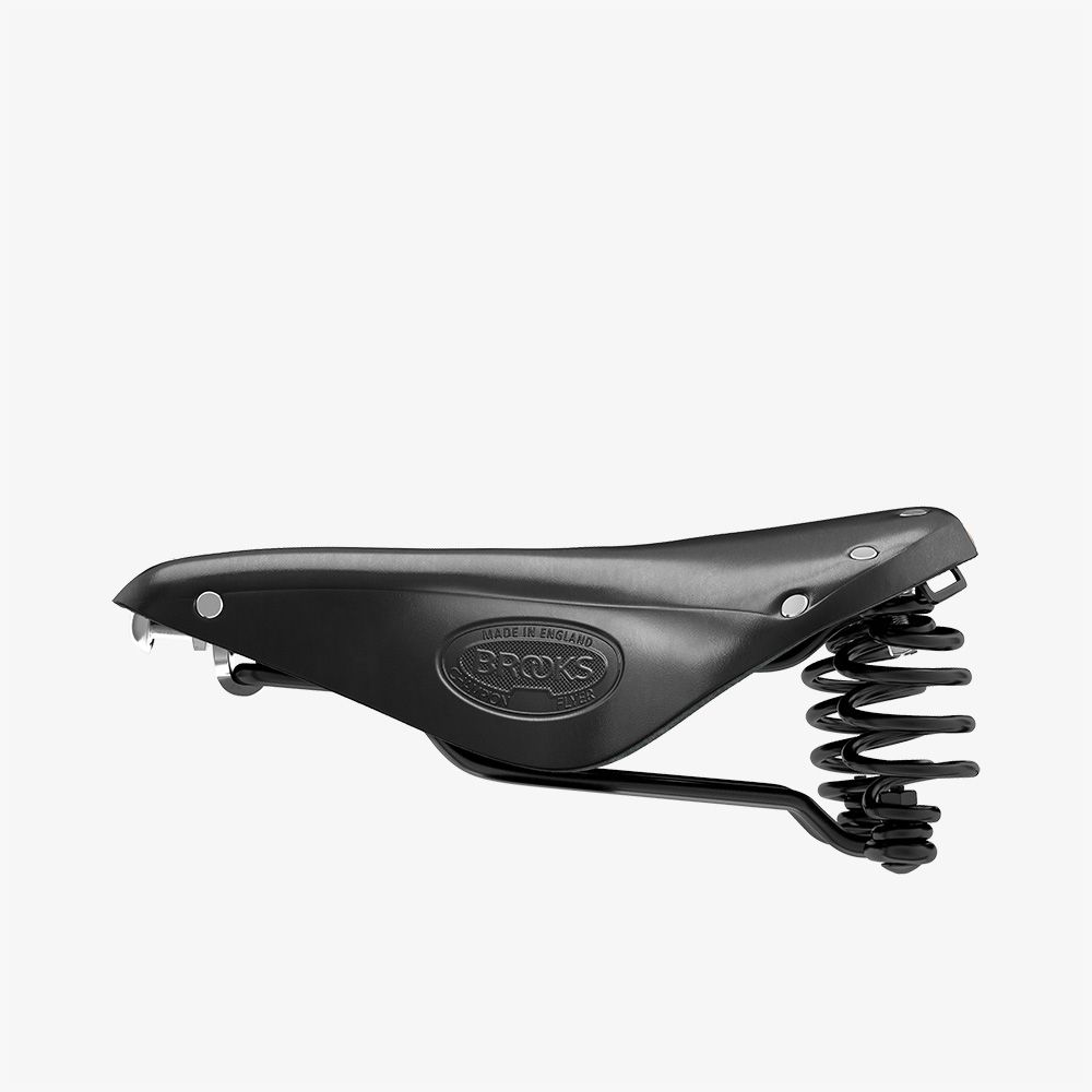 Brooks Flyer Yaylı Deri Bisiklet Selesi 175mm Siyah B396H - Görsel 5