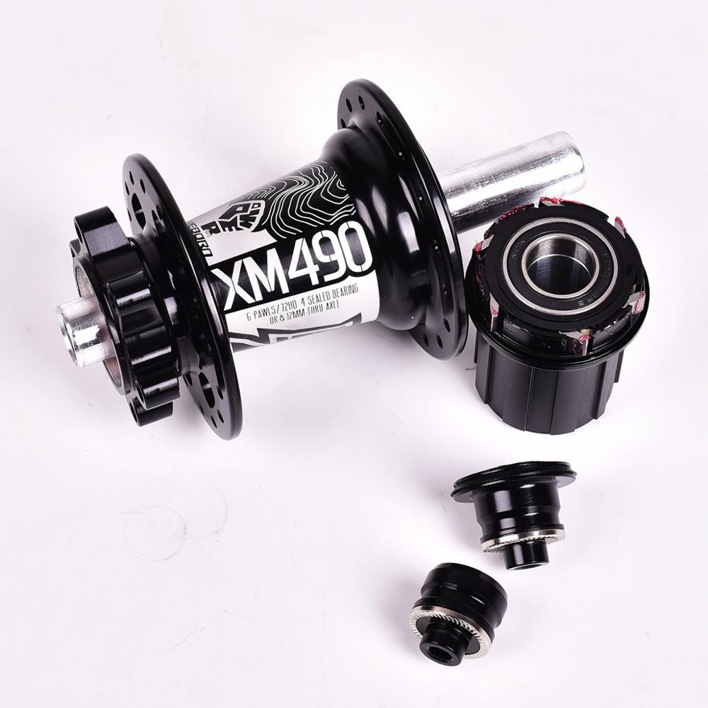 Koozer Xm490 Jeu de Moyeux Avant et Arrière Roulement Scellé 32 Trous Qr Verrouillable Compatible Disque 6 Vis