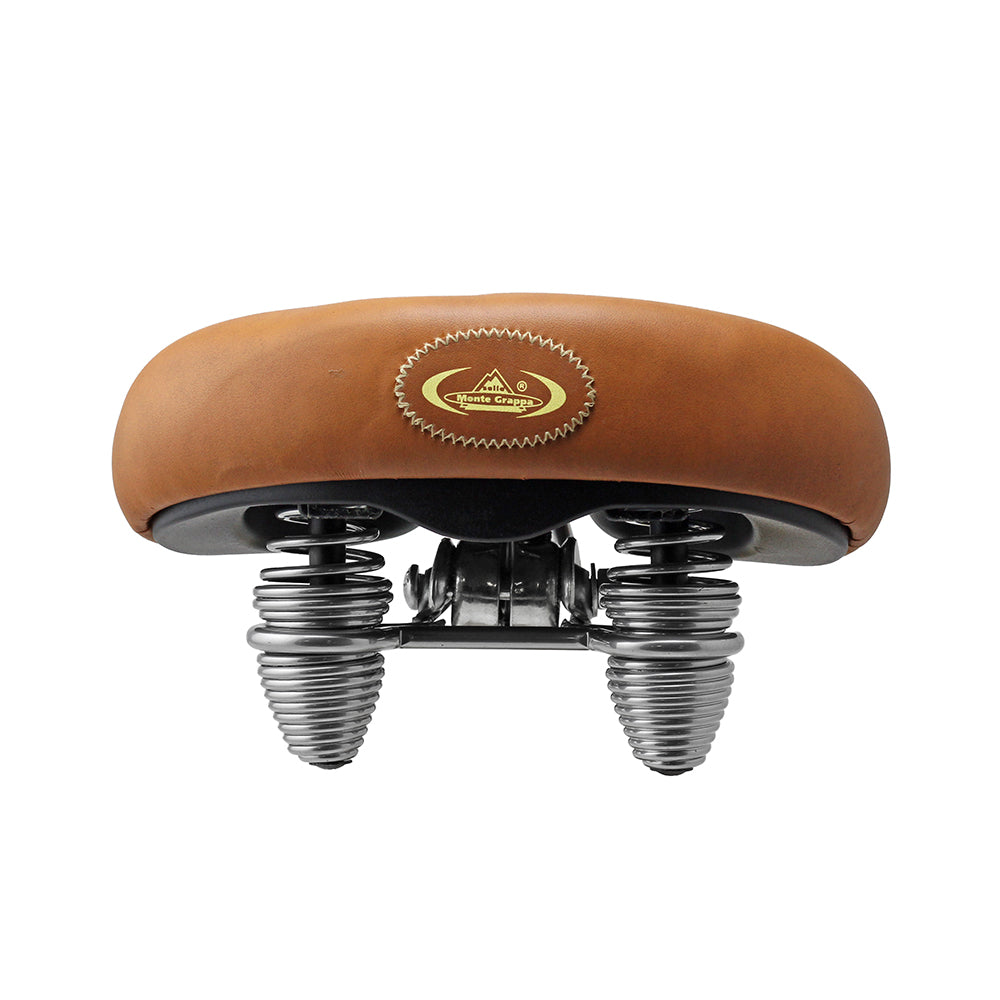 Monte Grappa Country Tour Spring Vintage Bicycle Saddle Brown 22.5x25.5cm SLE-328
