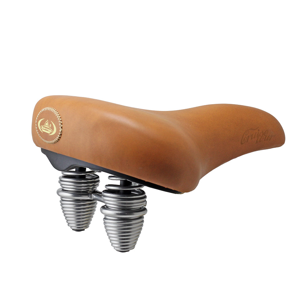 Monte Grappa Country Tour Spring Vintage Bicycle Saddle Brown 22.5x25.5cm SLE-328