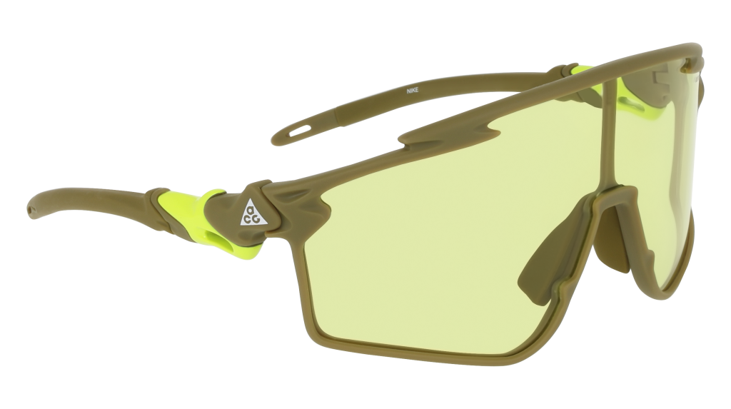 Nike ACG Vista Vert E Occhiali da Sole IQ9349X-368 Low Light Volt Matte Olive Flak Faible Tension De Lumiere