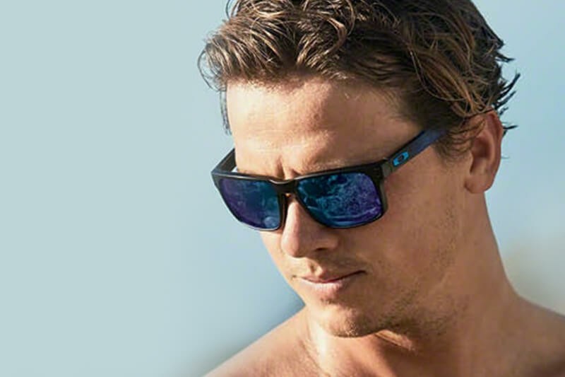 Oakley Holbrook Polarized Sunglasses Matte Black Camo Prizm Deep Water Polarized