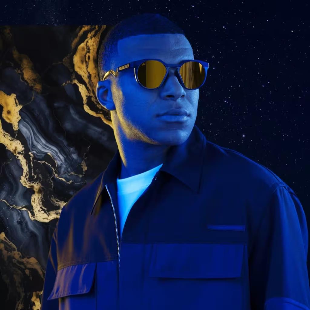 Oakley HSTN Mbappe İmzalı Polarize Güneş Gözlüğü 924211 Navy Trans Blue Prizm 24K Polarized