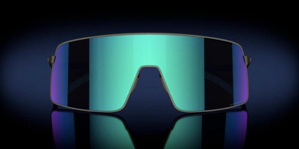Oakley Sutro TI Cycling Sunglasses Satin Lead Prizm Sapphire