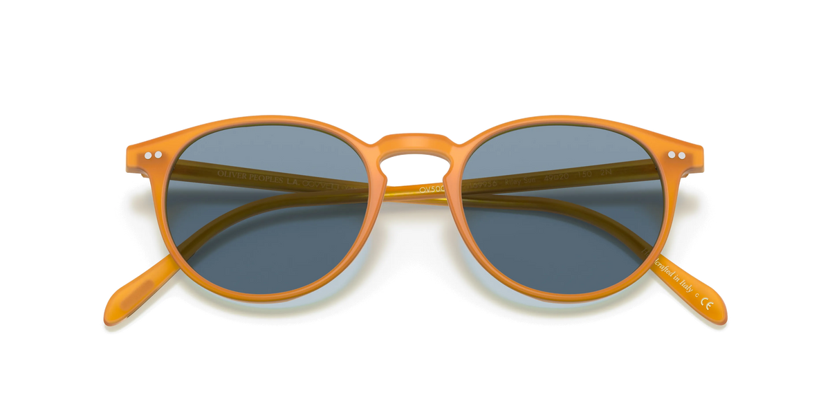 Oliver Peoples Riley Sun Güneş Gözlüğü OV5004SU 169956 Semi Matte Amber Tortoise Cobalto 49 Ekartman