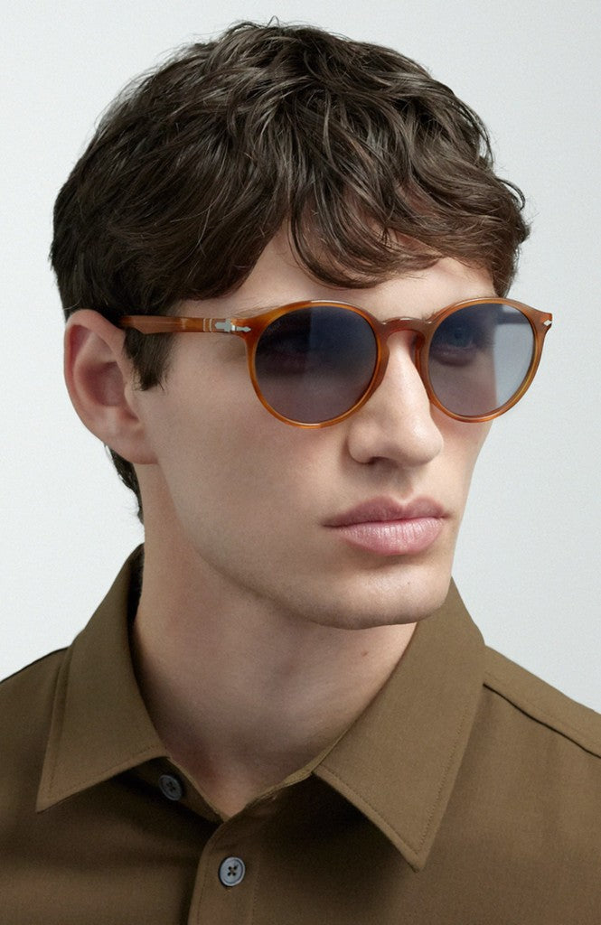 Persol Polarize Güneş Gözlüğü PO3171S 204/S3 Miele Blue Gradient Dark Blue Polar 52 Ekartman - Görsel 7