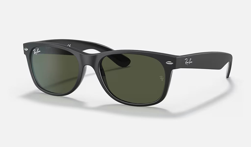 Ray-Ban New Wayfarer 0RB2132 646231 Güneş Gözlüğü 58 Ekartman Rubber Black On Black G-15 Green