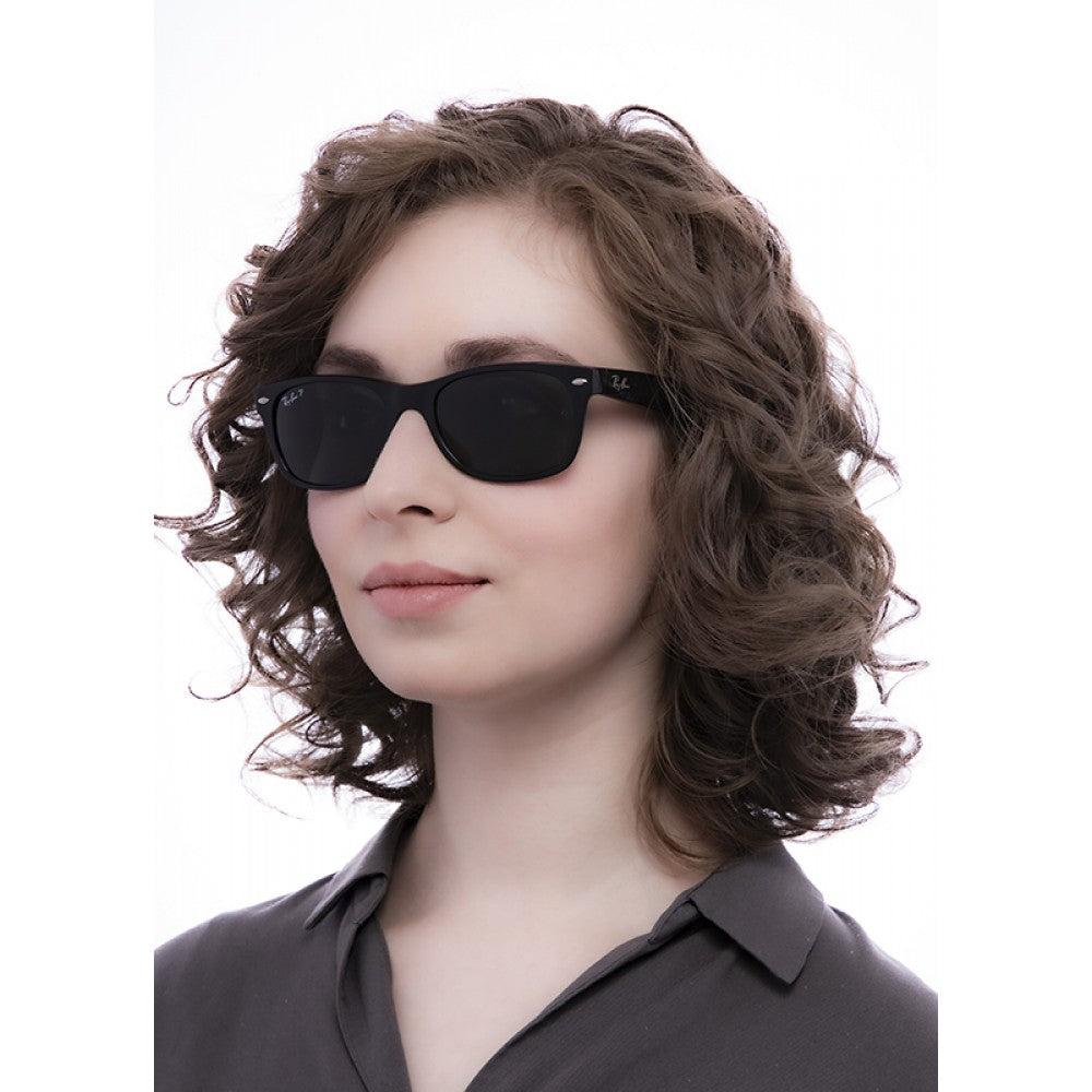 Ray-Ban New Wayfarer 0RB2132 646231 Güneş Gözlüğü 58 Ekartman Rubber Black On Black G-15 Green