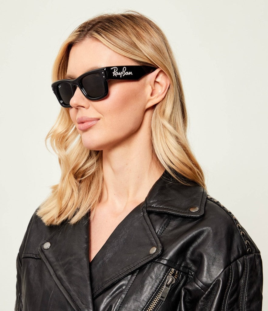 Ray-Ban Wayfarer Puffer A$AP ROCKY Özel Seri Güneş Gözlüğü RB4940 686487 Black With Strass Dark Grey 47 Ekartman