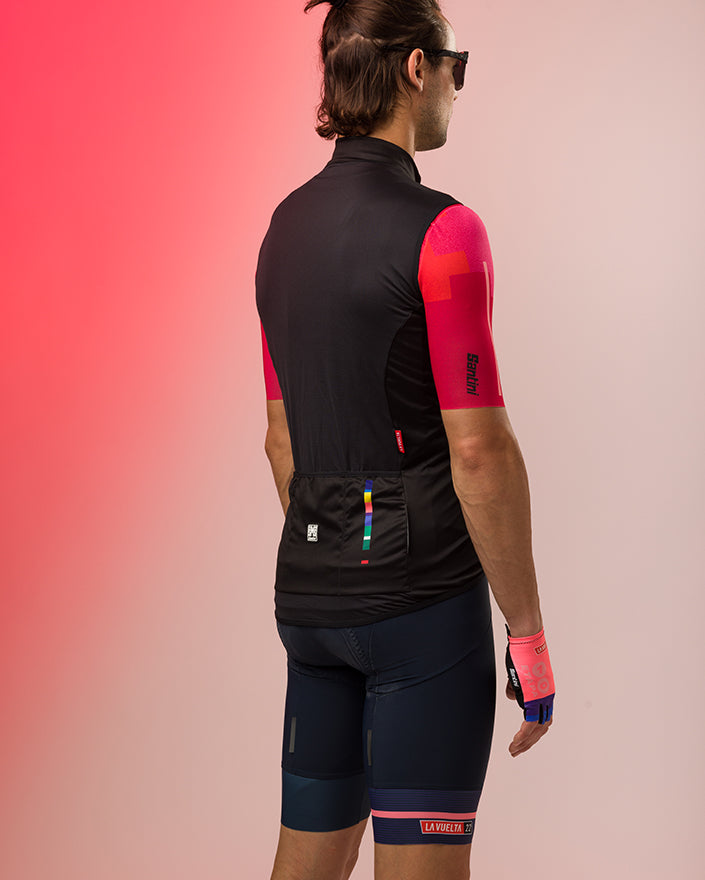 Santini Nebula GIST La Vuelta Special Edition Men's Windbreaker Vest RE54275GIST