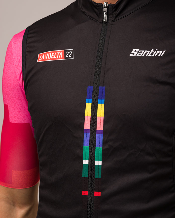 Santini Nebula GIST La Vuelta Special Edition Men's Windbreaker Vest RE54275GIST