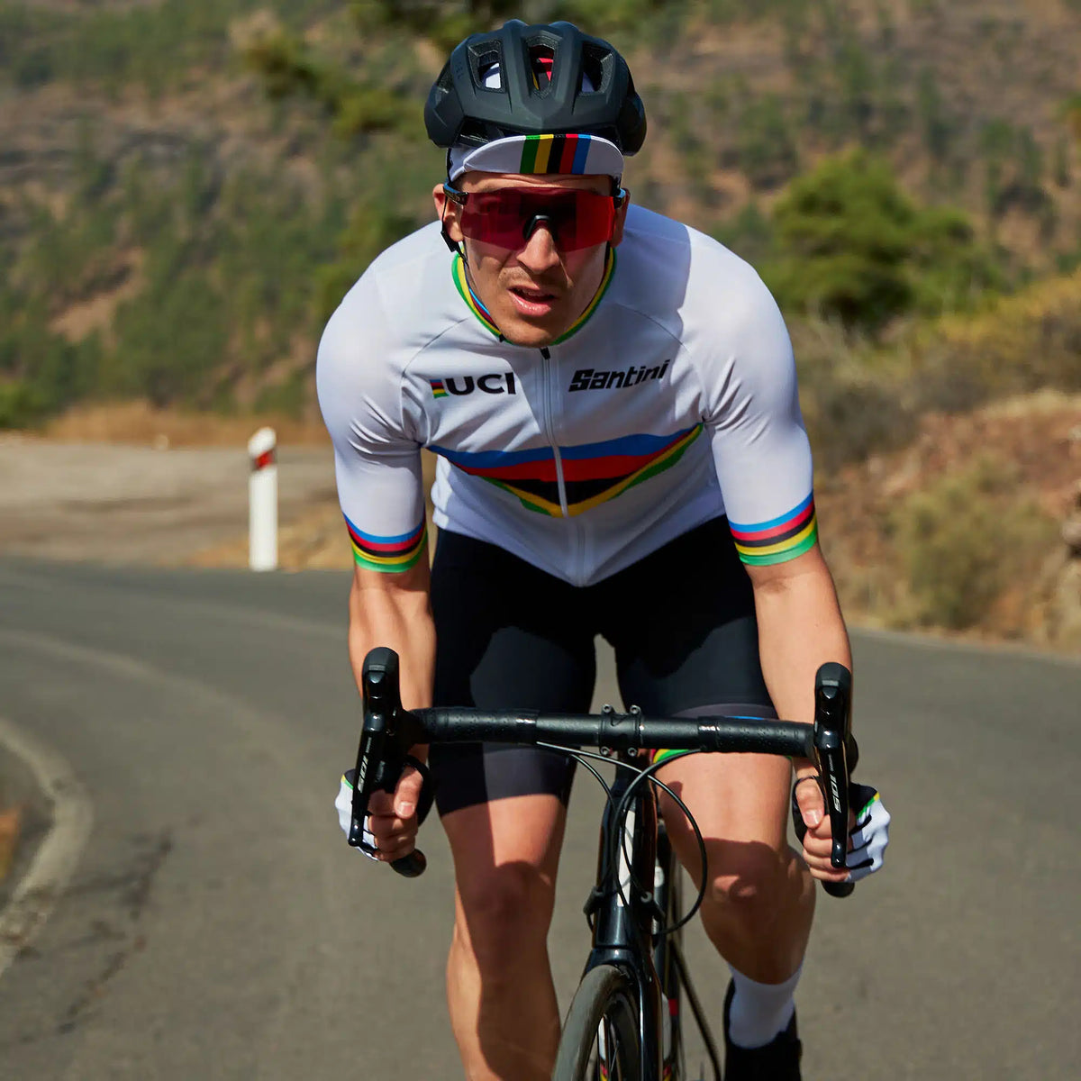 Santini UCI WORLD CHAMPION Polartec Kumaşlı Erkek Bisiklet Forması RE94075CWORLDECO