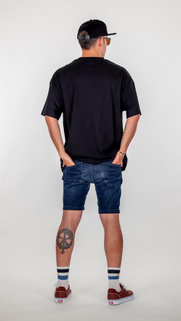 Siyah Pyke Oversize Tişört - Görsel 8