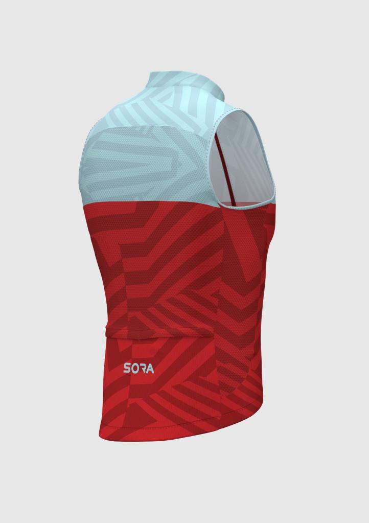 Gilet de cyclisme ultraléger Sora Buz-Kırmızı