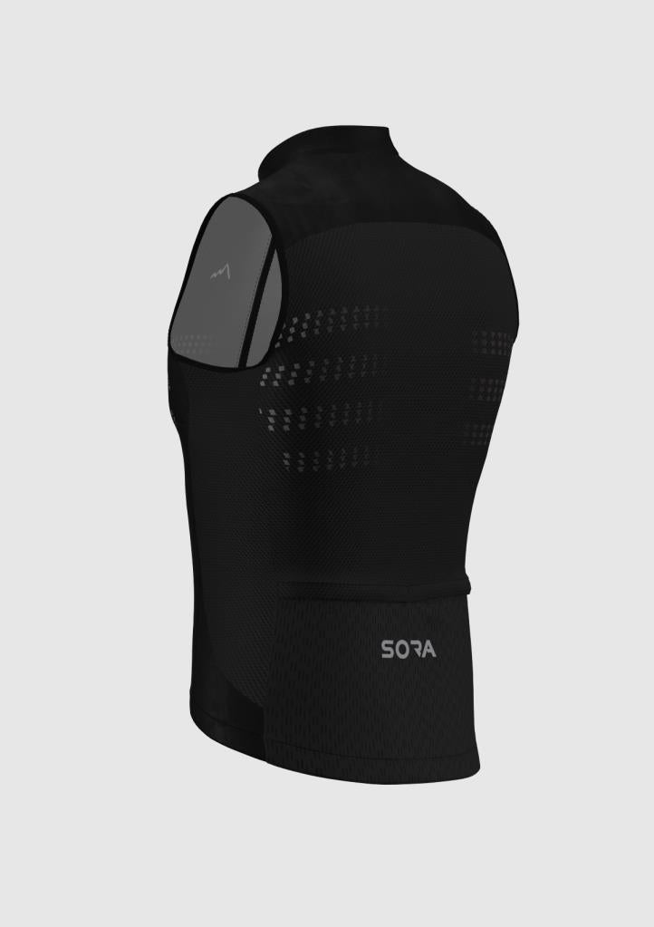 Gilet de cyclisme ultraléger noir Sora
