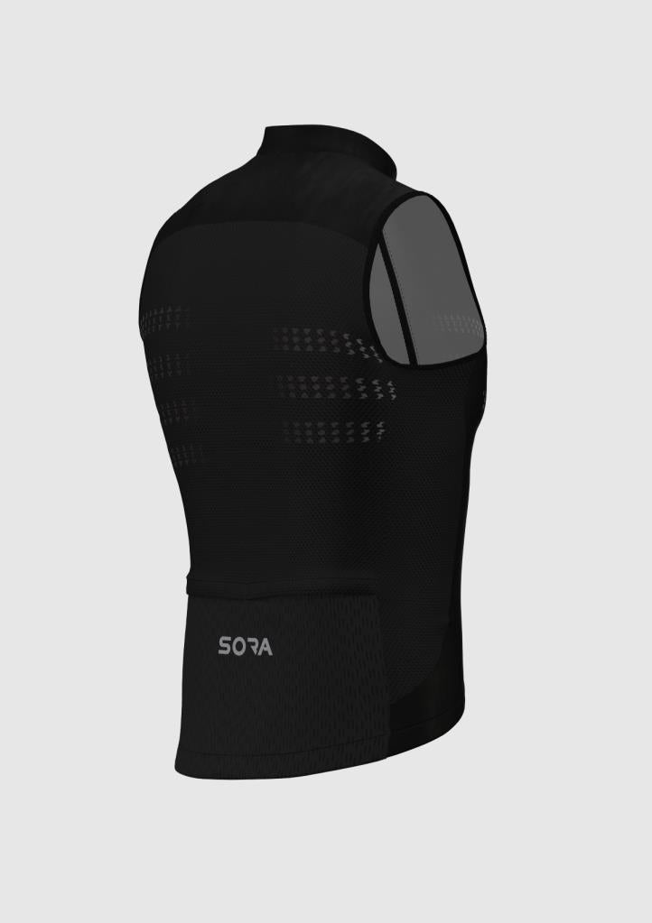 Gilet de cyclisme ultraléger noir Sora
