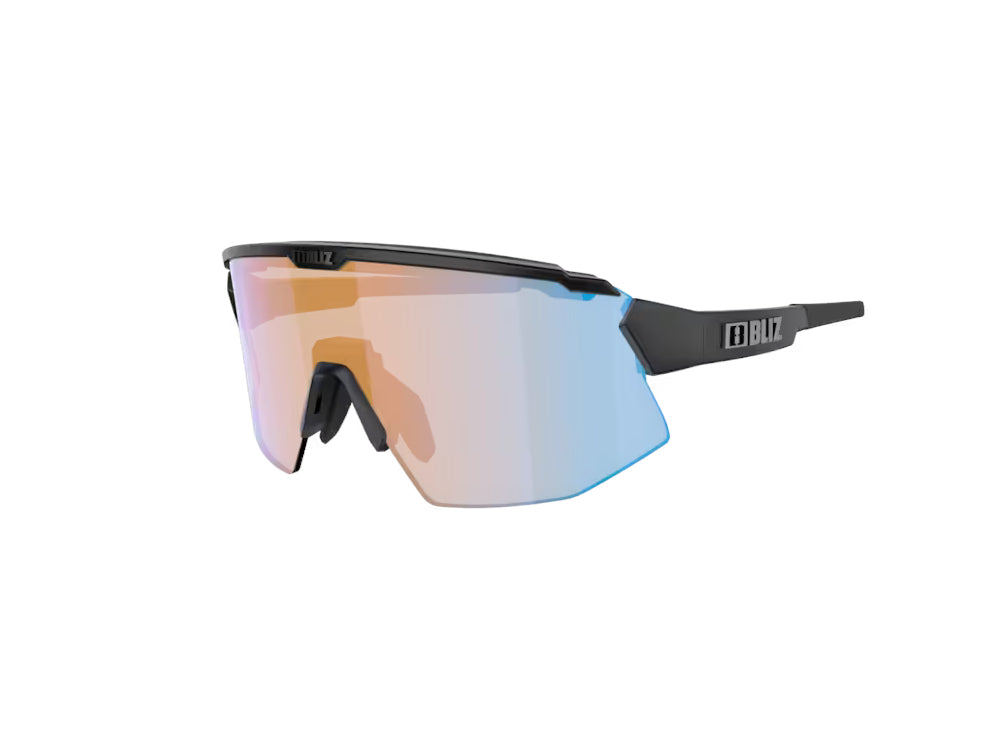 Lunettes de soleil BLIZ Breeze Nano Optics Nordic Light Monture noir mat Corail avec verres bleus multiples ZB70020241
