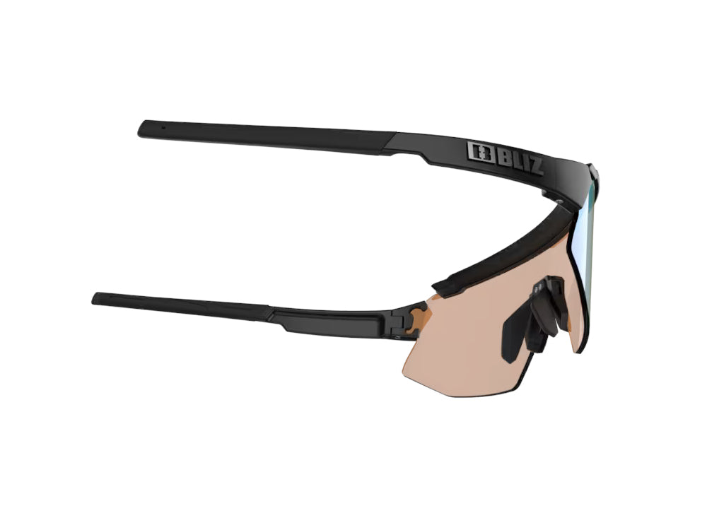 Lunettes de soleil BLIZ Breeze Nano Optics Nordic Light Monture noir mat Corail avec verres bleus multiples ZB70020241