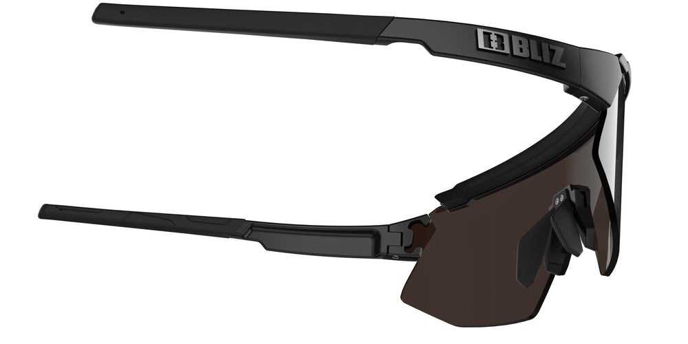 Lunettes de soleil polarisées BLIZ Breeze Monture noire mate Verres polarisés marron avec miroir argenté ZB70020141