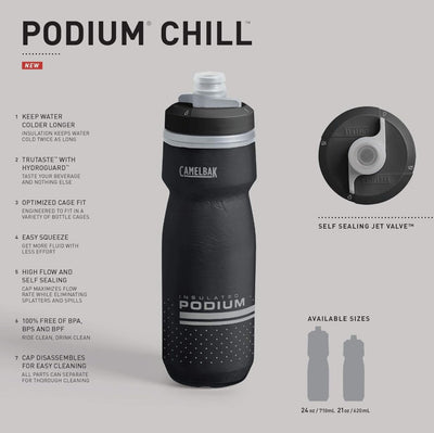 Camelbak Podium Chill Matara 620ml 21oz Fiery Red White H24149