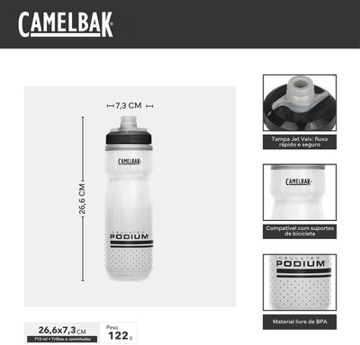 Camelbak Podium Chill Matara 710ml 24oz White Black H24094