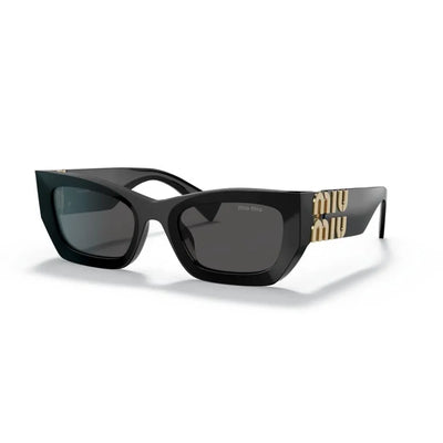 Miu Miu 0MU 09WS Women's Sunglasses 1AB5S053 Black Dark Gray 53 Ekartman