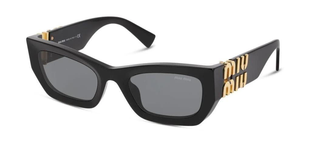 Miu Miu 0MU 09WS Women's Sunglasses 1AB5S053 Black Dark Gray 53 Ekartman