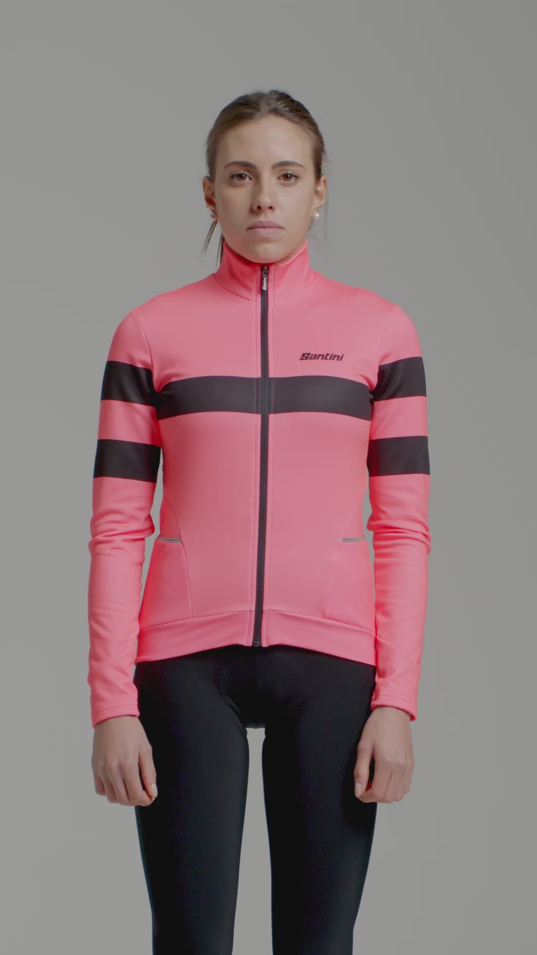 Maillot thermique de vélo Santini Coral Bengal pour femme 2W216175CORALBENG