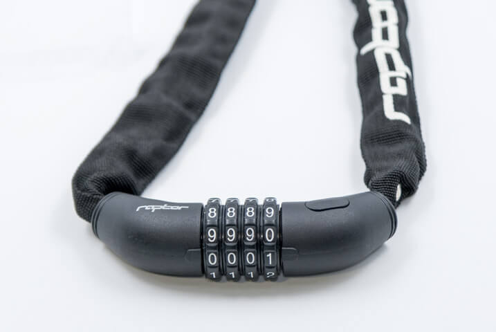 Raptor 4-Piece Combination Chain Lock 4x120cm Black 200776