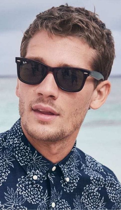 Ray-Ban Wayfarer Güneş Gözlüğü RB2140 129431 Black On Transparent Green 50 Ekartman - Görsel 6