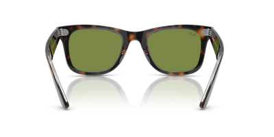Ray-Ban Wayfarer Güneş Gözlüğü RB2140 14134E Dark Havana On Multicolor Green 50 Ekartman - Görsel 4