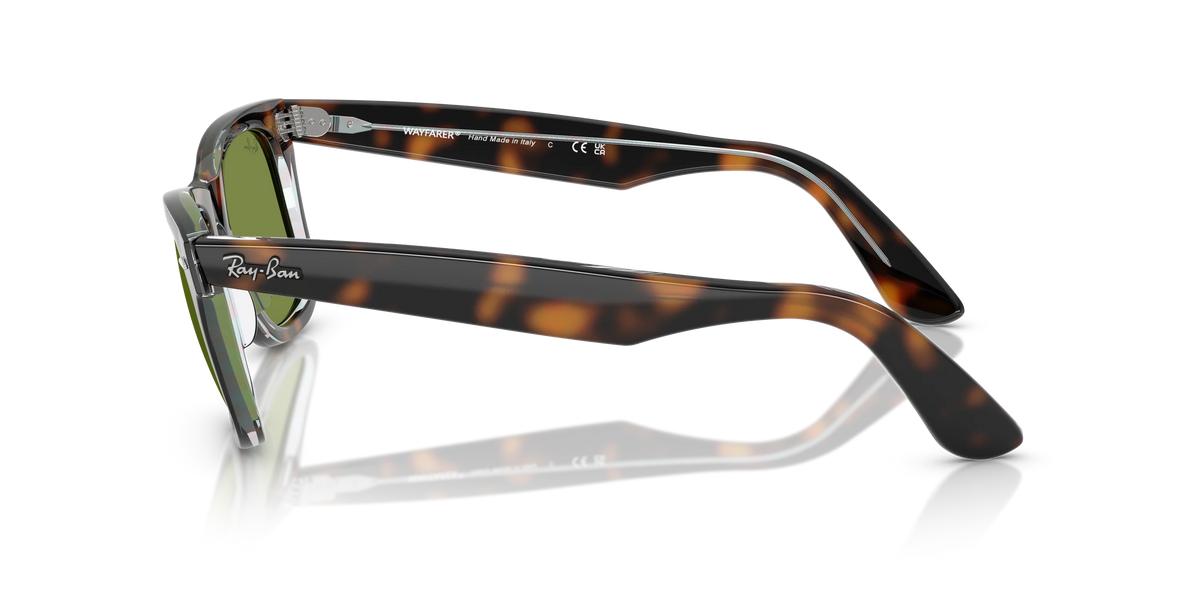 Ray-Ban Wayfarer Güneş Gözlüğü RB2140 14134E Dark Havana On Multicolor Green 50 Ekartman - Görsel 5