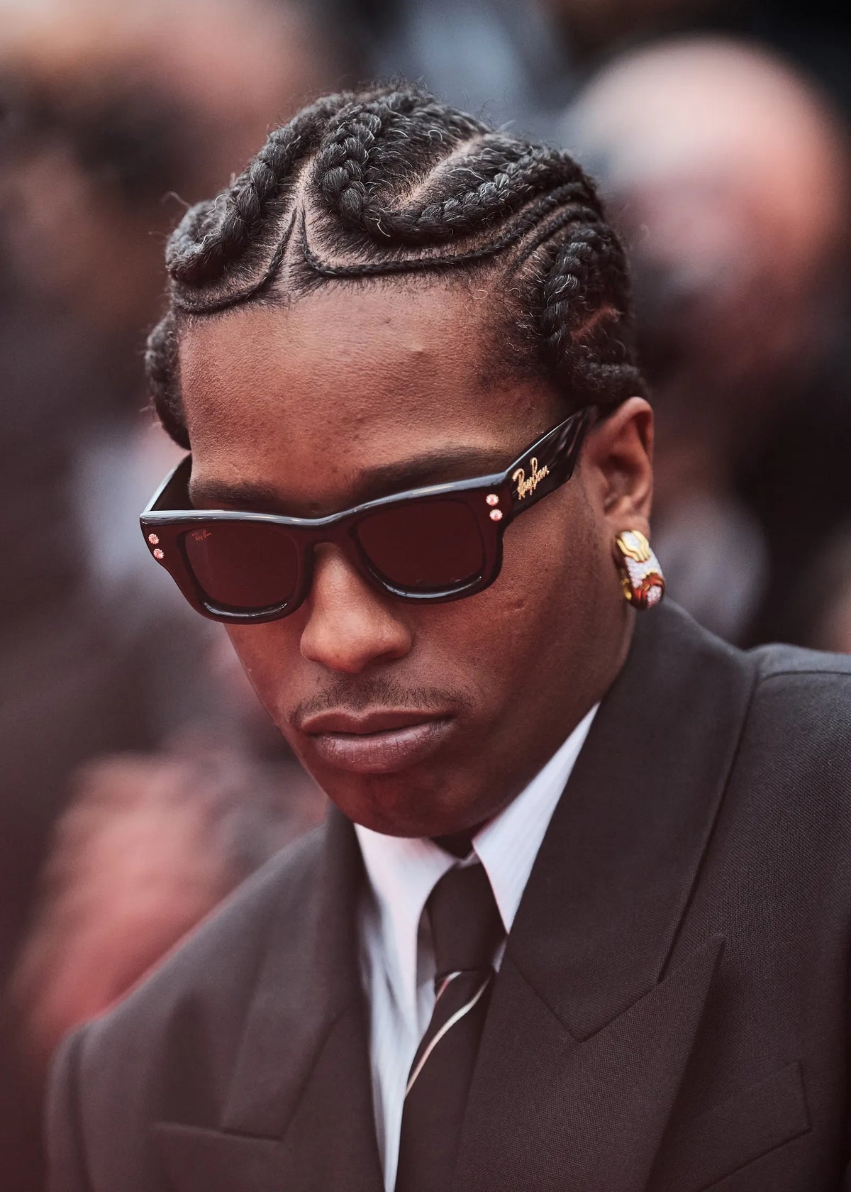 Ray-Ban Wayfarer Puffer A$AP ROCKY Özel Seri Güneş Gözlüğü RB4940 686487 Black With Strass Dark Grey 47 Ekartman