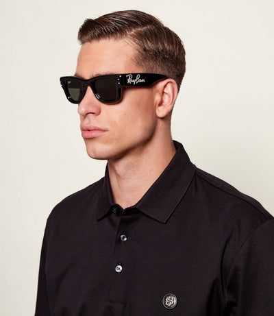 Ray-Ban Wayfarer Puffer A$AP ROCKY Özel Seri Güneş Gözlüğü RB4940 686487 Black With Strass Dark Grey 47 Ekartman