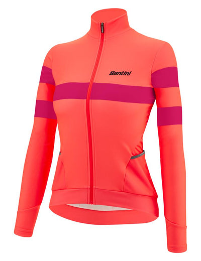 Santini Coral Bengal Kadın Termal Kışlık Bisiklet Forması 3W216175CORALBENG - Görsel 12