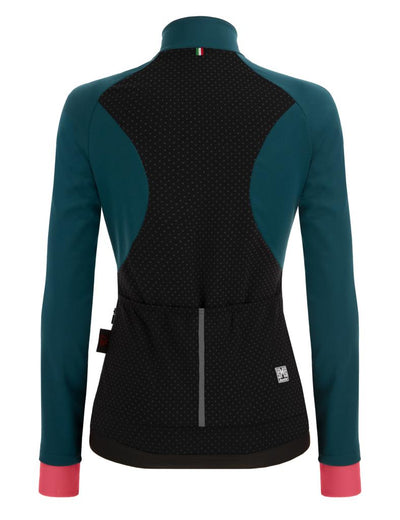 Santini CORAL BENGAL Polartec Kadın Kışlık Bisiklet Ceketi 2W51775CORALBENG Petrol Yeşili - Görsel 3