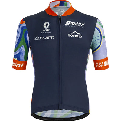 Maillot de cyclisme Santini GF Stelvio pour homme Polartec GF94075C1STEL