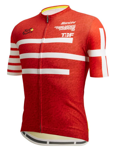 Santini GRAN DÉPART COPENHAGUE Tour De France Özel Seri Bisiklet Forması RE94075CGDC2TDF