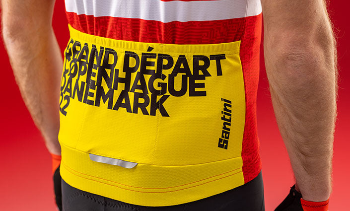 Santini GRAN DÉPART COPENHAGUE Tour De France Özel Seri Bisiklet Forması RE94075CGDC2TDF