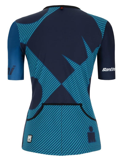 Santini Ironman Sleeved Tritop Kadın Triathlon Üst Forma 9I65SS00CUPIO Water - Görsel 3