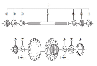 Shimano Hub Ball Stainless 1/4 18 Pieces Y00091370