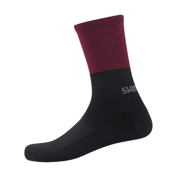 Shimano Original Wool Tall Bisiklet Çorabı Siyah Bordo M-L 41-44