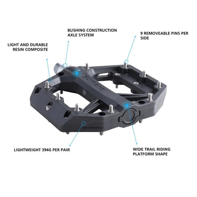 Shimano PD-GR400 Platform Bisiklet Pedalı Siyah EPDGR400L - Görsel 4