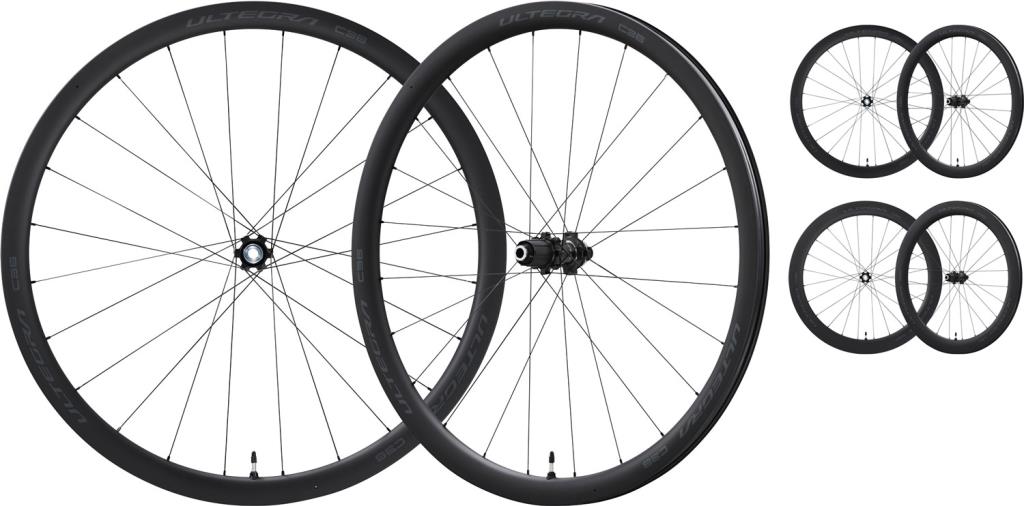 Shimano Ultegra WH-R8170 Jeu de roues de vélo de route en carbone 11-12 vitesses 24 trous Frein à disque Centerlock EWHR8170C36LFERED