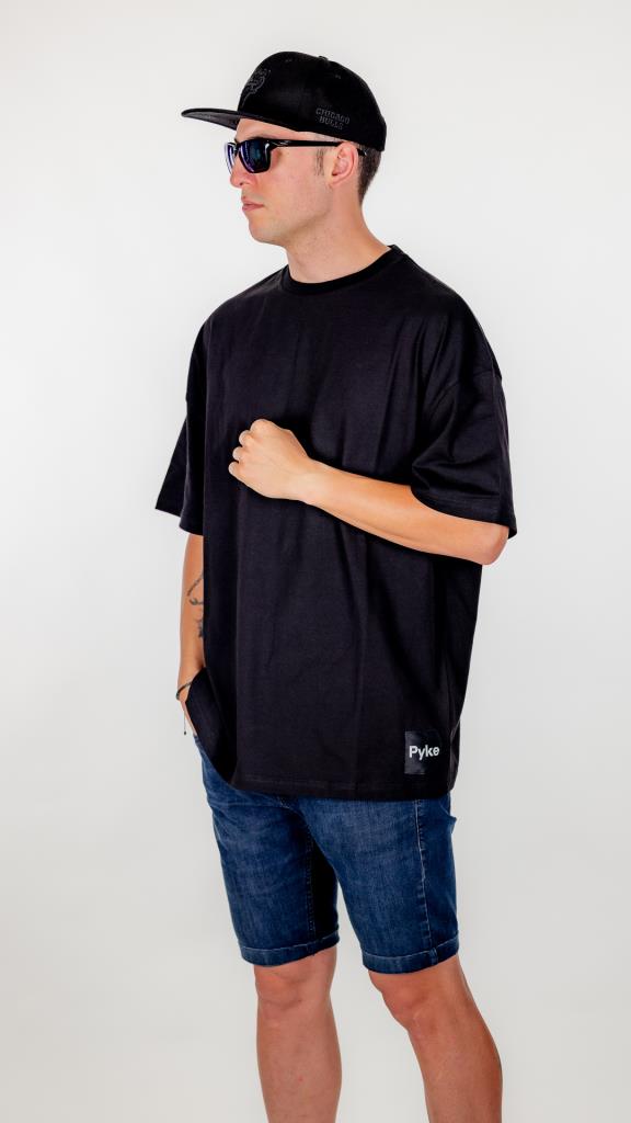 Siyah Pyke Oversize Tişört - Görsel 9