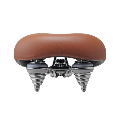 UGR KNUS Brown Spring Bicycle Saddle KS-9029 22x26cm SLE-388