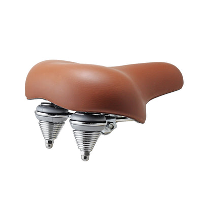 UGR KNUS Brown Spring Bicycle Saddle KS-9029 22x26cm SLE-388